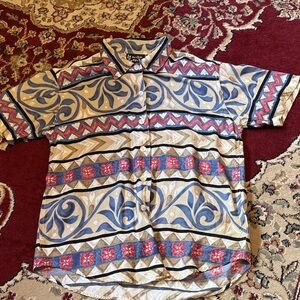 Colorful Patterned Button Down Shirt